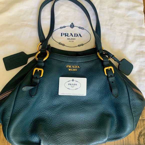 Prada Cervo Leather Expandable Tote - Picture 2 of 13